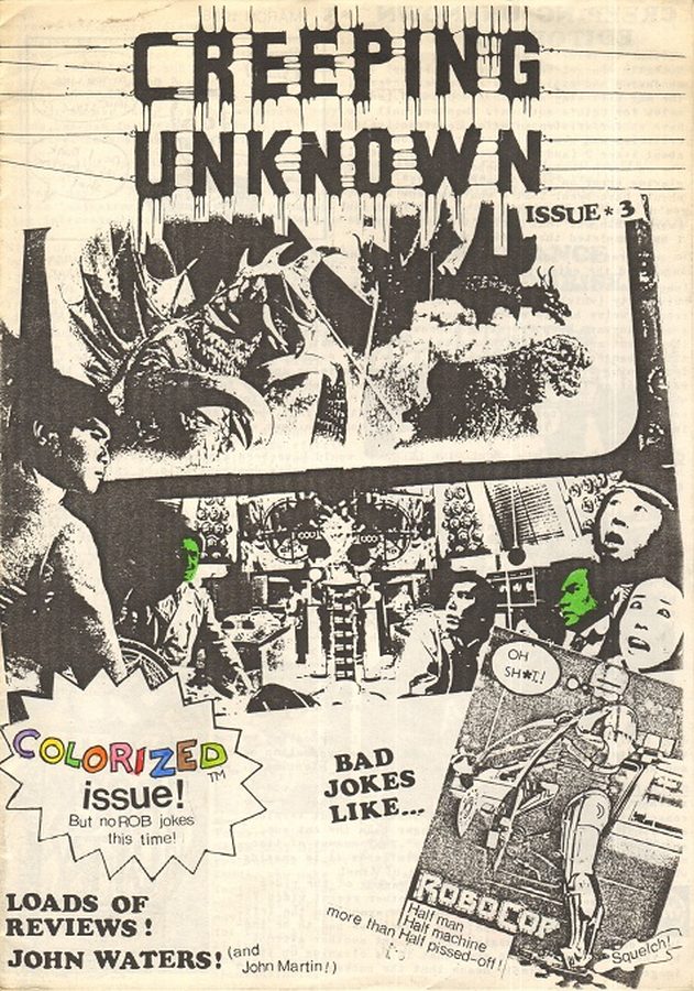 CREEPING UNKNOWN magazine side cover Issue 3 March 1988