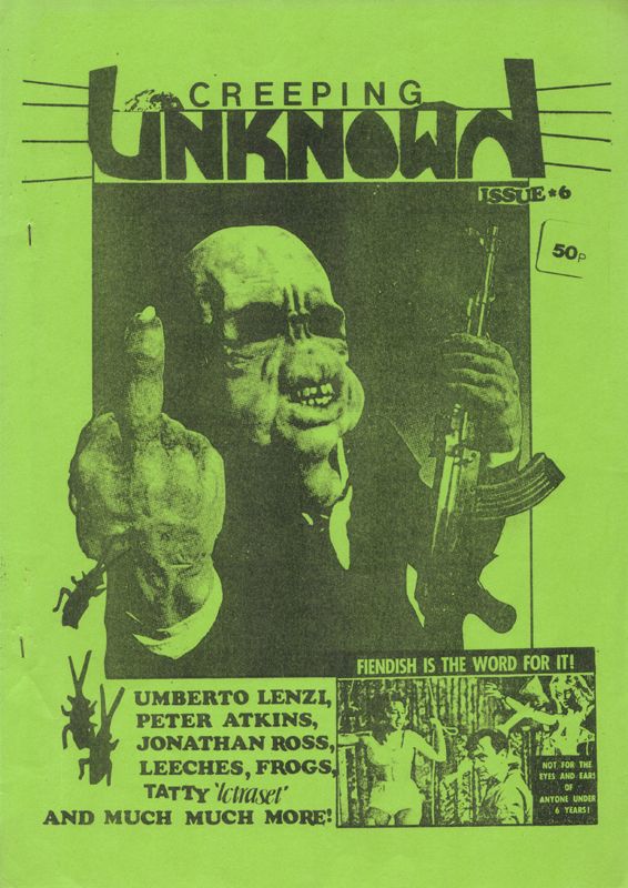 CREEPING UNKNOWN magazine side cover Issue 6 September 1988