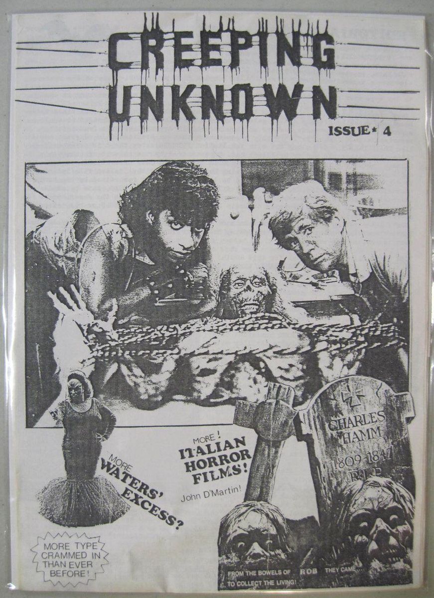 CREEPING UNKNOWN magazine side cover Issue 4  1988
