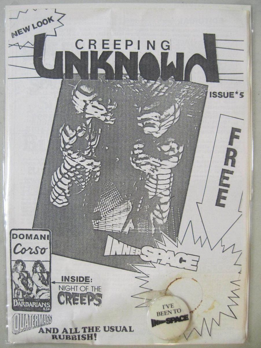 CREEPING UNKNOWN magazine side cover Issue 5 July 1988