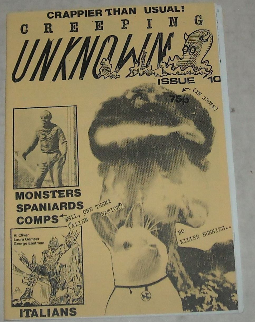 CREEPING UNKNOWN magazine side cover Issue 10  1990