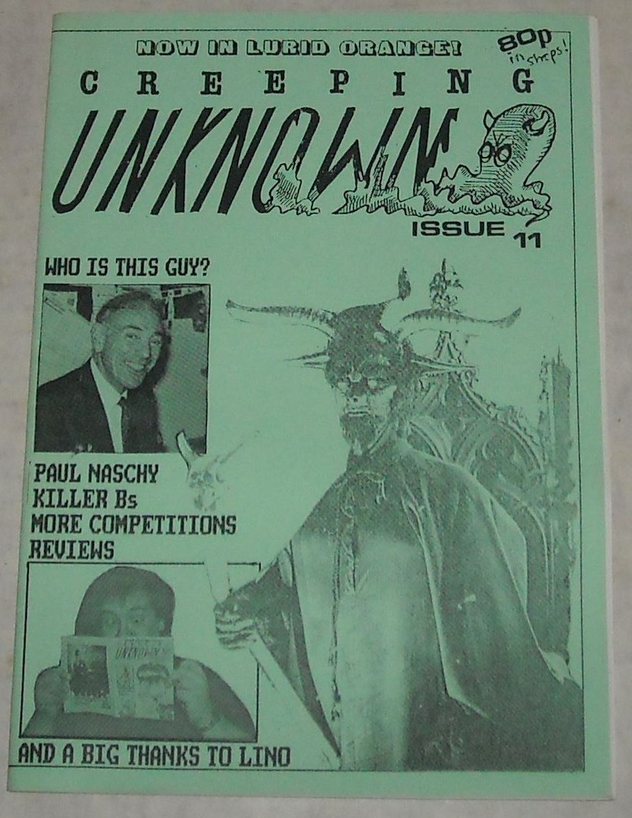 CREEPING UNKNOWN magazine side cover Issue 11  1990