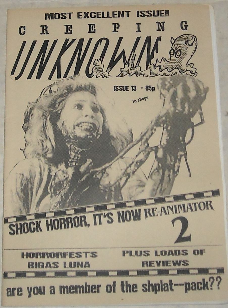 CREEPING UNKNOWN magazine side cover Issue 13  1990