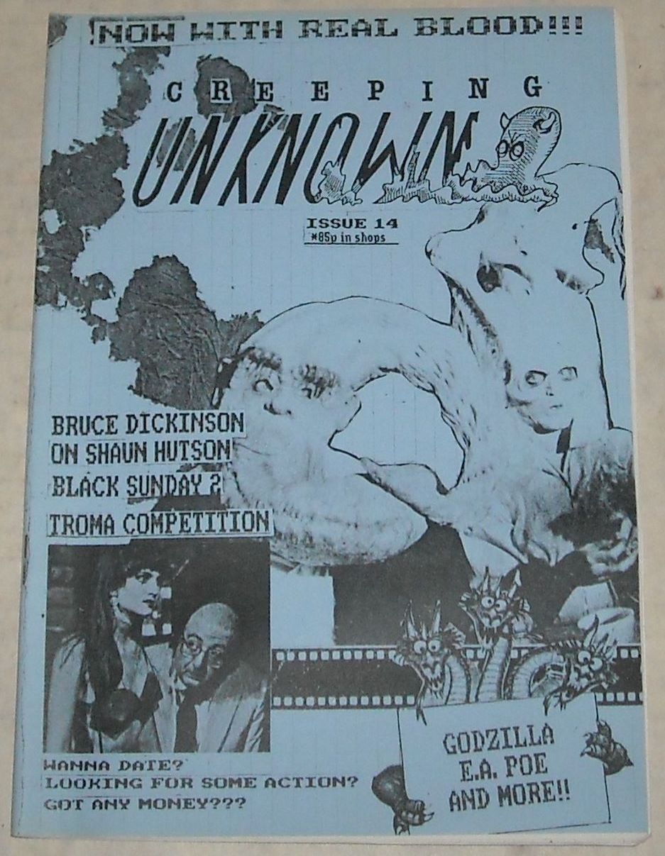 CREEPING UNKNOWN magazine side cover Issue 14  1990