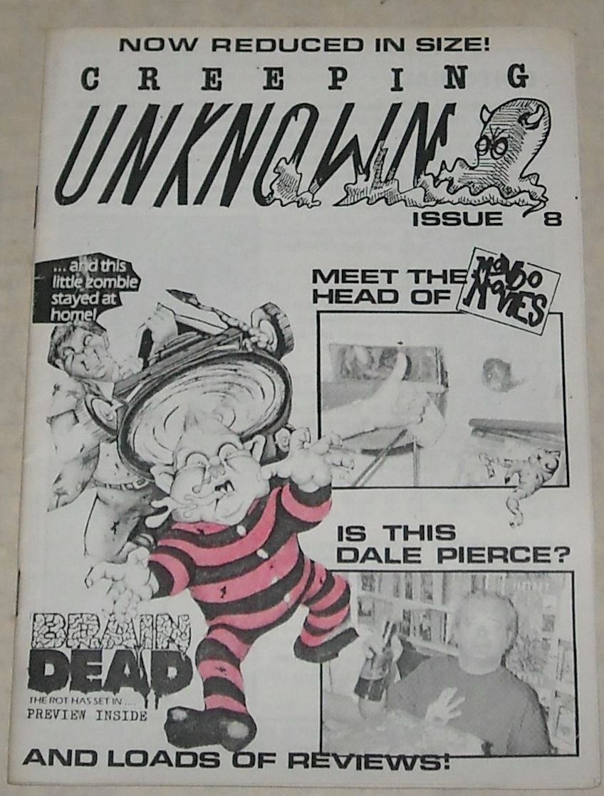 CREEPING UNKNOWN magazine side cover Issue 8  1988