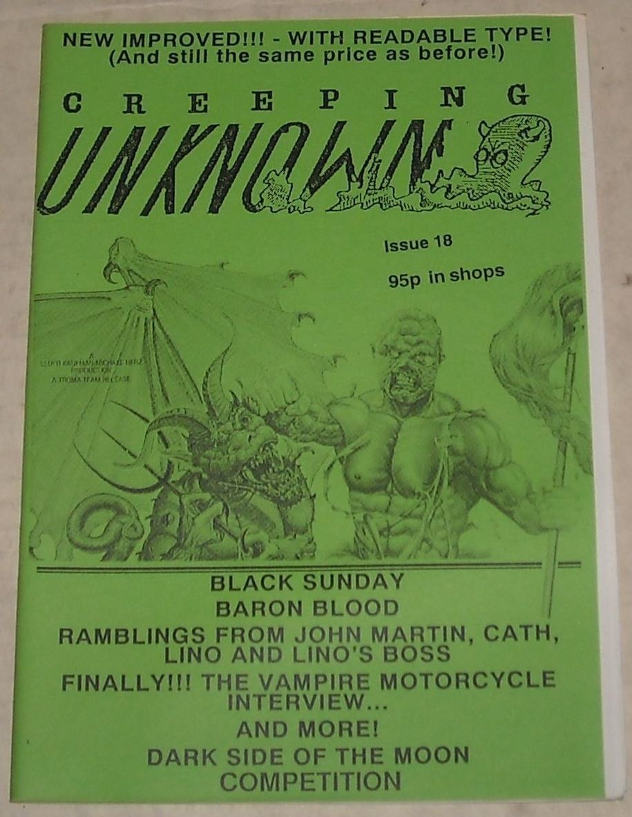 CREEPING UNKNOWN magazine side cover Issue 18  1991