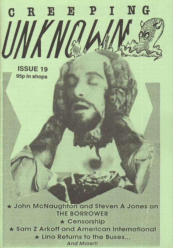 CREEPING UNKNOWN magazine side cover Issue 19  1991