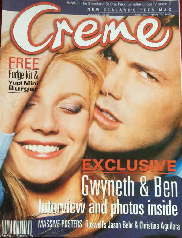 CREME magazine side cover  April 2001