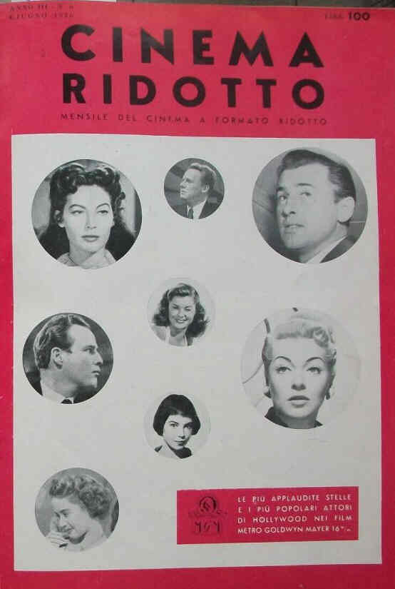 CINEMA RIDOTTO magazine side cover  June 1956