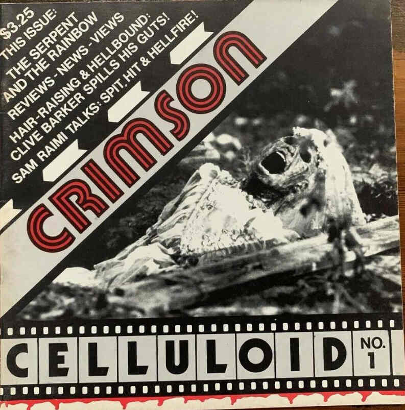 CRIMSON CELLULOID magazine side cover Issue 1   1988