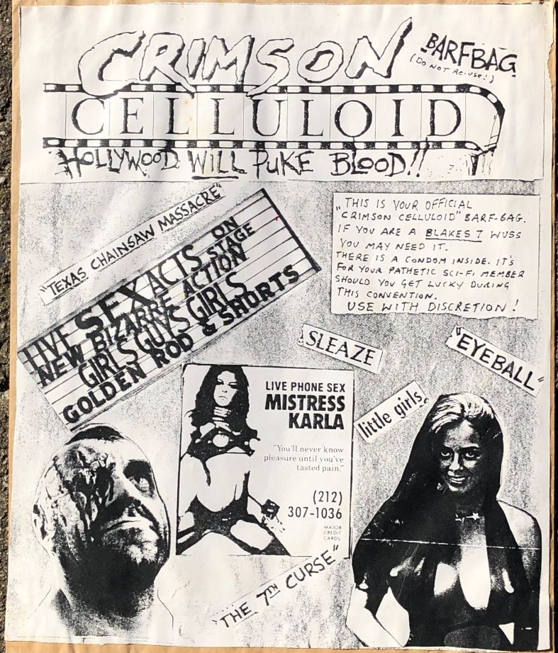 CRIMSON CELLULOID magazine side cover Issue 1   1989