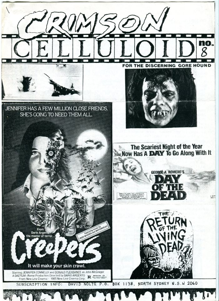 CRIMSON CELLULOID magazine side cover Issue 8   1989