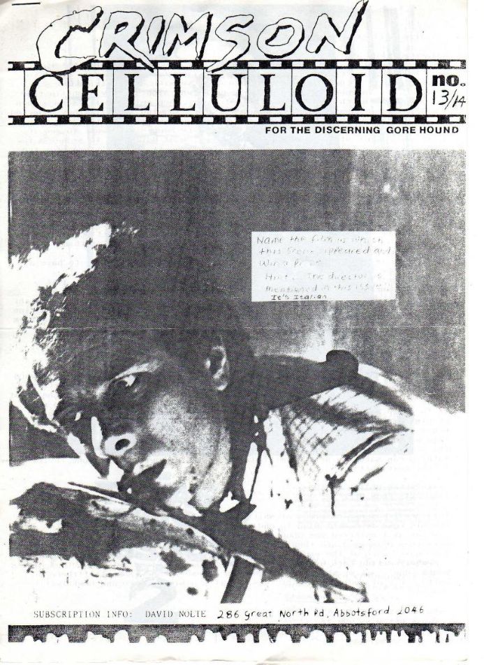 CRIMSON CELLULOID magazine side cover Issue 13/14  1989