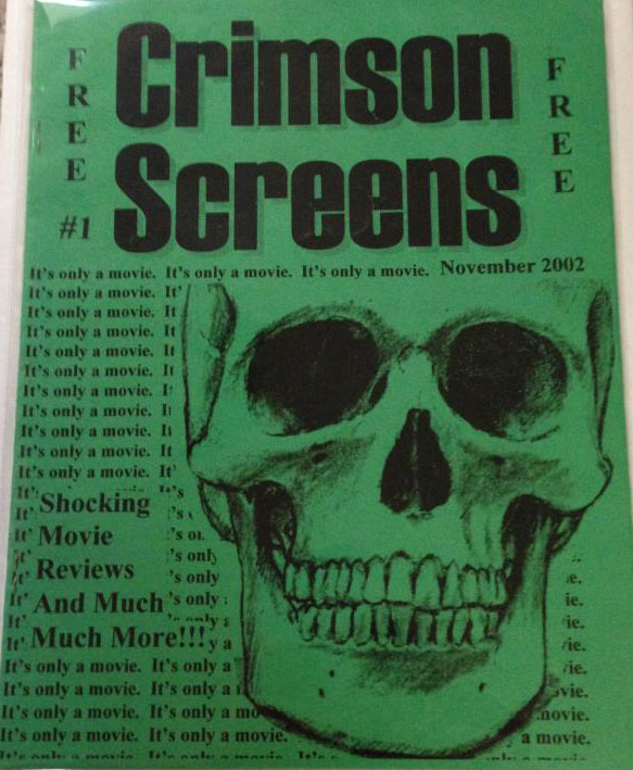CRIMSON SCREENS magazine side cover Issue 1 November 2002