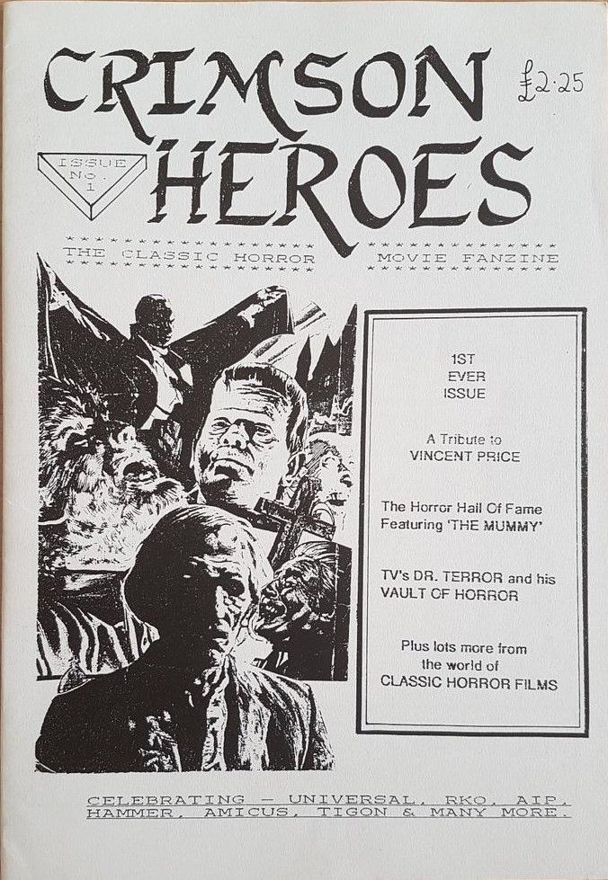 CRIMSON HEROES magazine side cover Issue 1 March 1994
