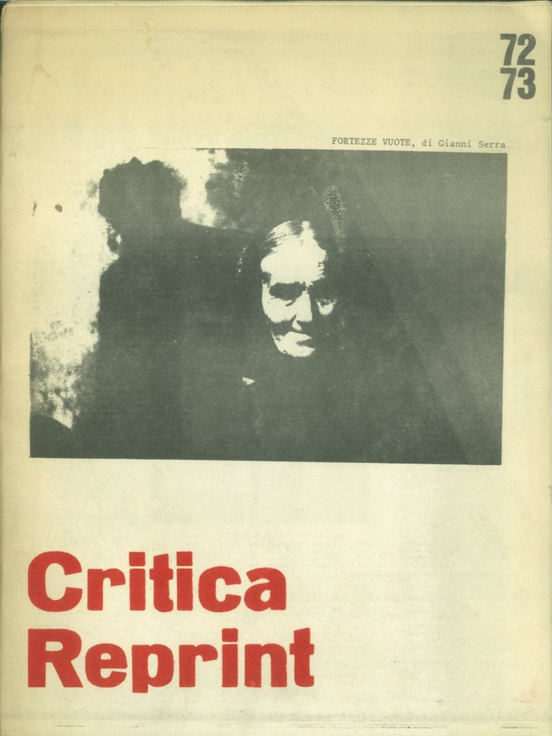 CRITICA REPRINT magazine side cover Issue 72-73  May 1976