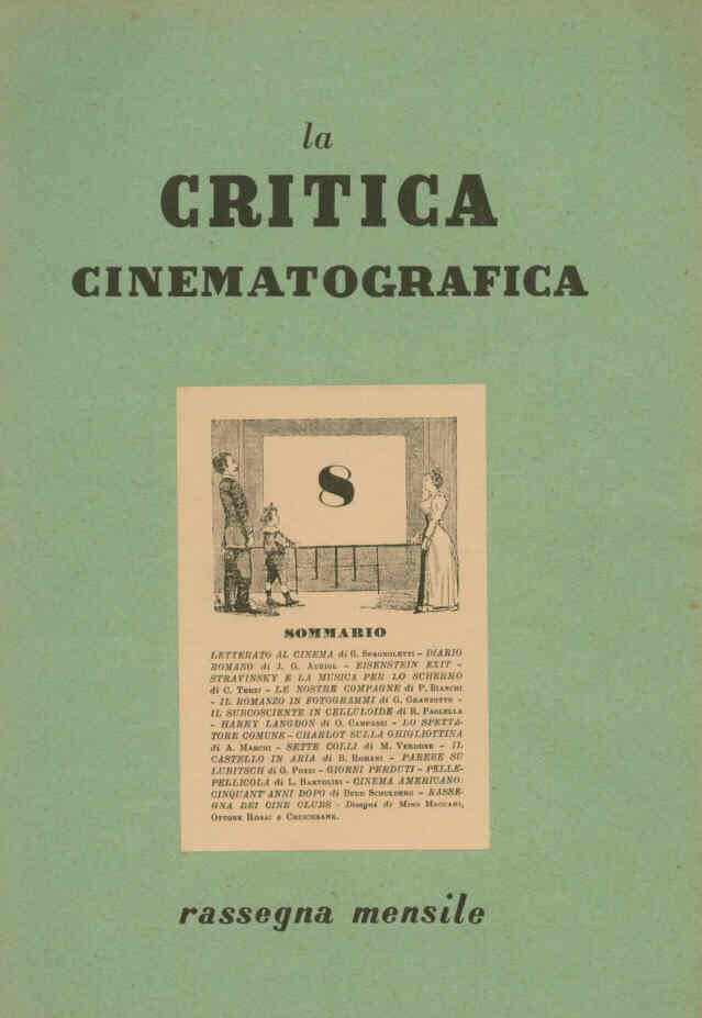 CRITICA CINEMATOGRAFICA | LA magazine side cover Issue 8 April/May 1948