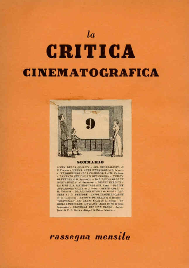 CRITICA CINEMATOGRAFICA | LA magazine side cover Issue 9 June/July 1948