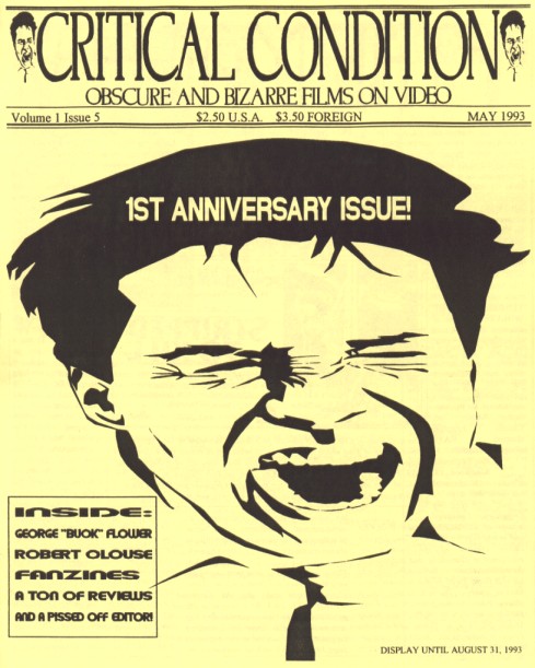 CRITICAL CONDITION magazine side cover Issue 5 May 1993