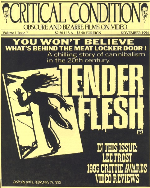 CRITICAL CONDITION magazine side cover Issue 7 November 1994