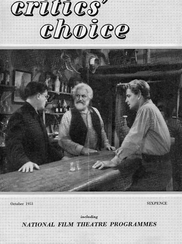 BFI SOUTHBANK GUIDE magazine side cover October 1953