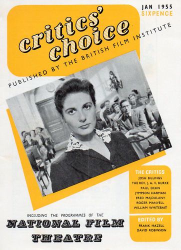 BFI SOUTHBANK GUIDE magazine side cover January 1955
