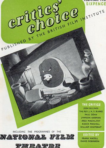 BFI SOUTHBANK GUIDE magazine side cover February/March 1955