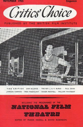 BFI SOUTHBANK GUIDE magazine side cover November 1955