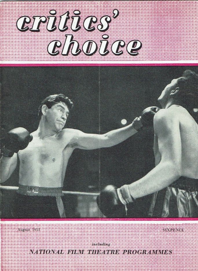 BFI SOUTHBANK GUIDE magazine side cover  August 1953