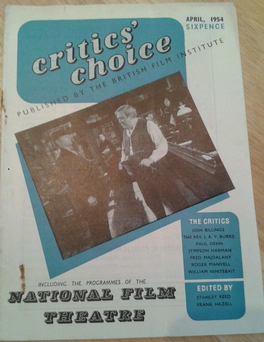 BFI SOUTHBANK GUIDE magazine side cover April 1954