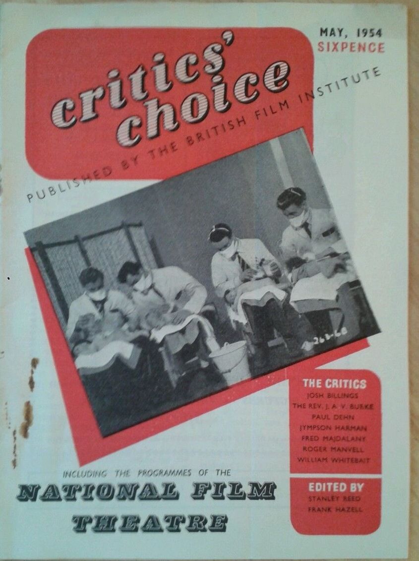 BFI SOUTHBANK GUIDE magazine side cover May 1954