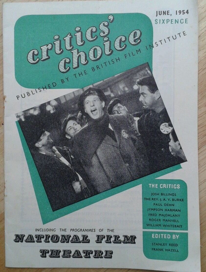 BFI SOUTHBANK GUIDE magazine side cover June 1954