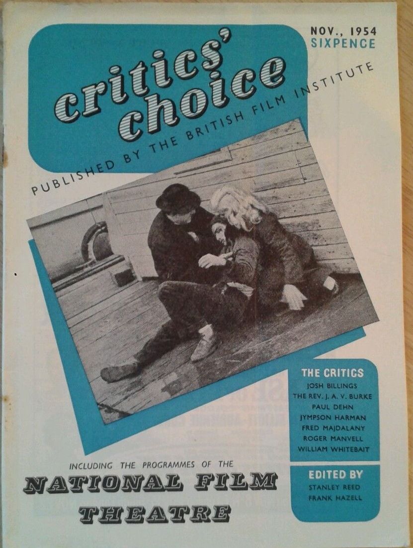 BFI SOUTHBANK GUIDE magazine side cover November 1954