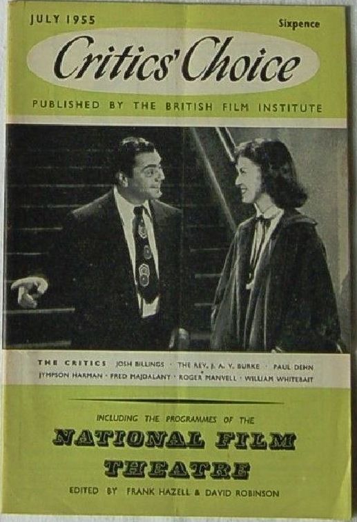 BFI SOUTHBANK GUIDE magazine side cover July 1955