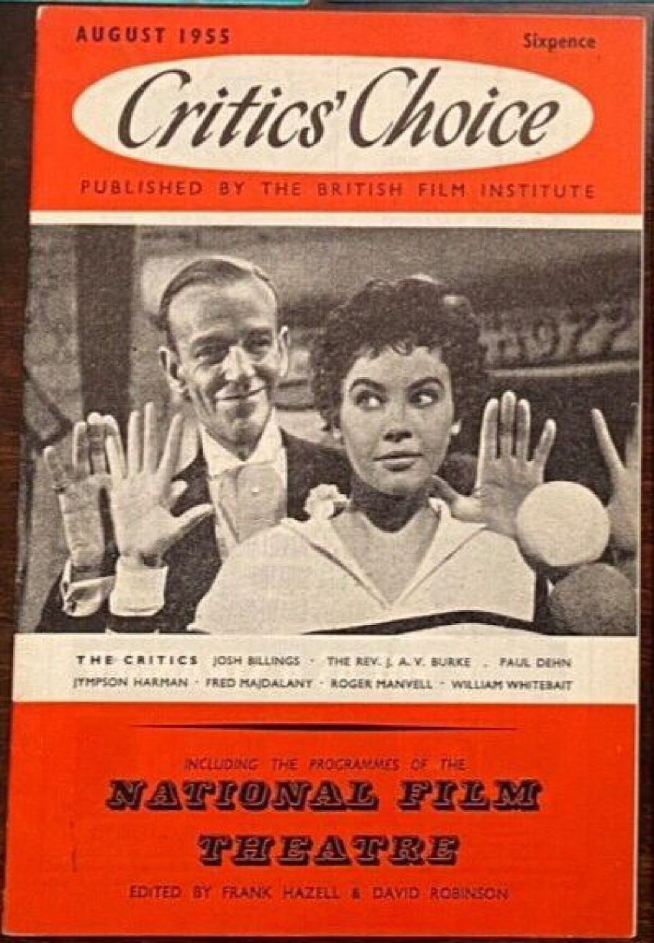 BFI SOUTHBANK GUIDE magazine side cover  August 1955