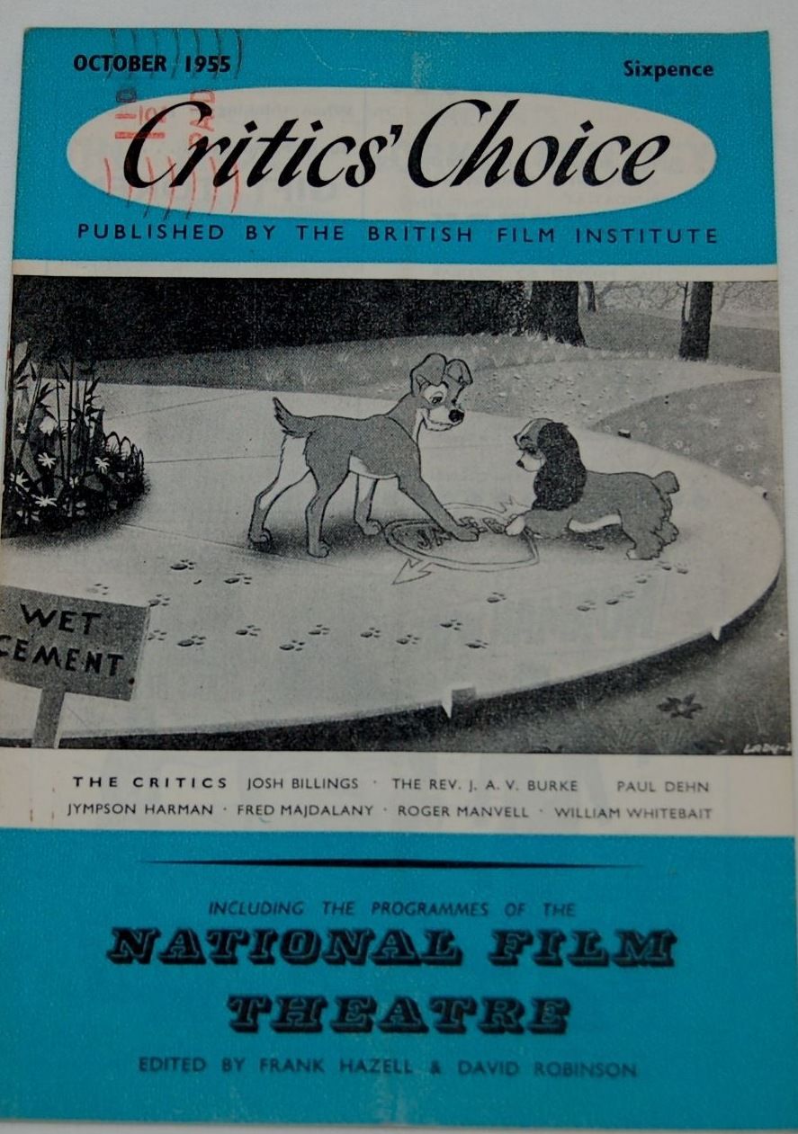 BFI SOUTHBANK GUIDE magazine side cover October 1955