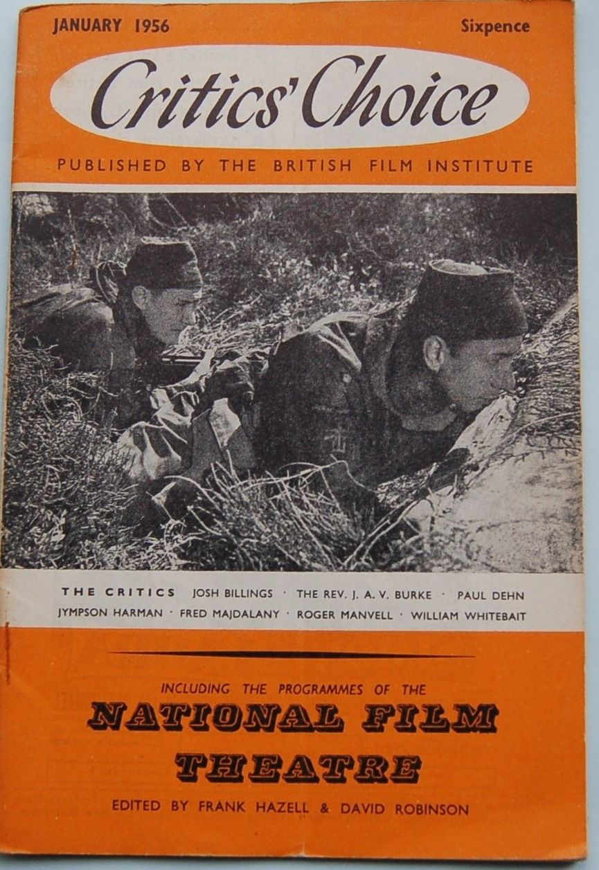 BFI SOUTHBANK GUIDE magazine side cover January 1956