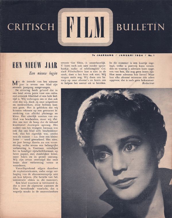 CRITISCH FILMBULLETIN magazine side cover Issue 1  January 1954