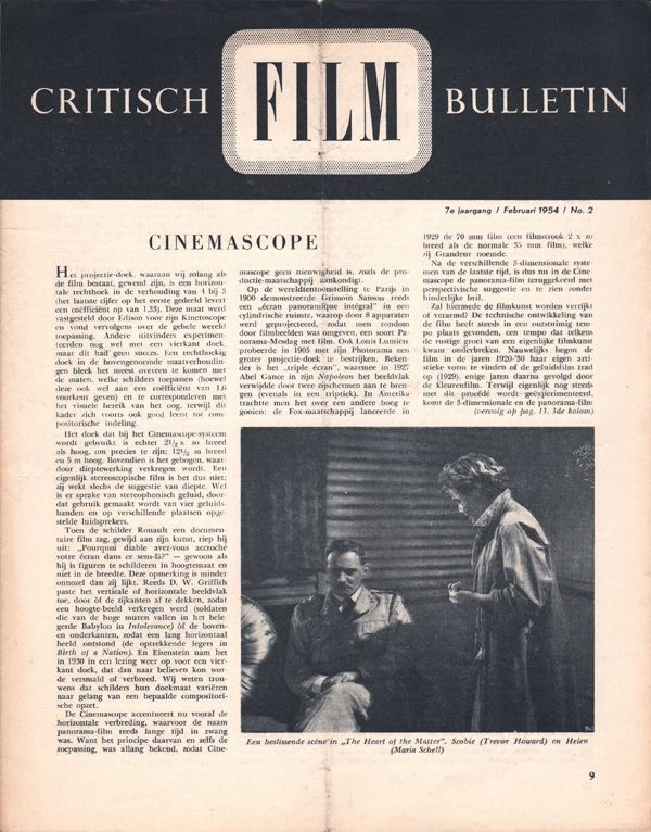 CRITISCH FILMBULLETIN magazine side cover Issue 2  February 1954