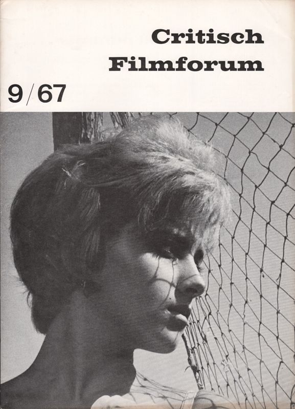 CRITISCH FILMFORUM magazine side cover  September 1967