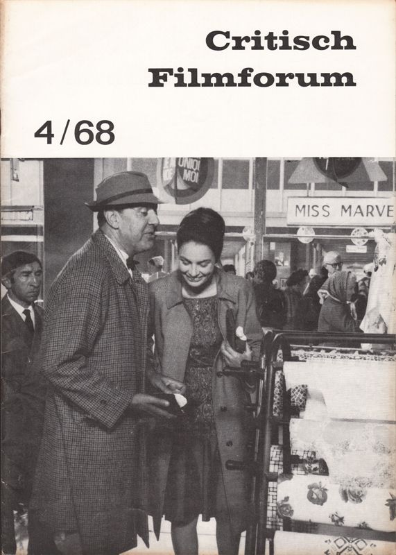 CRITISCH FILMFORUM magazine side cover  April 1968