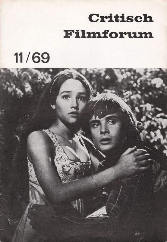 CRITISCH FILMFORUM magazine side cover  November 1968