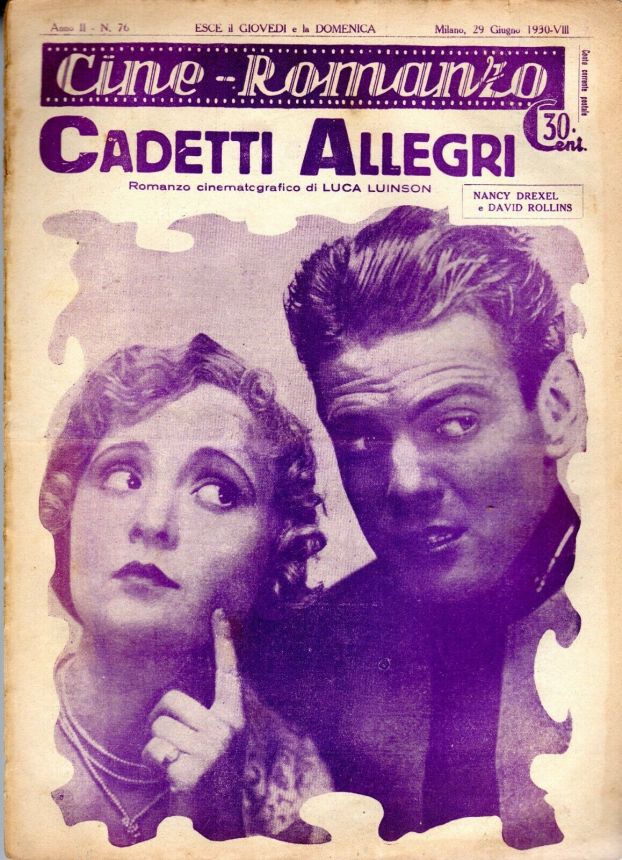 CINE ROMANZO magazine side cover Issue 76 29 June 1930