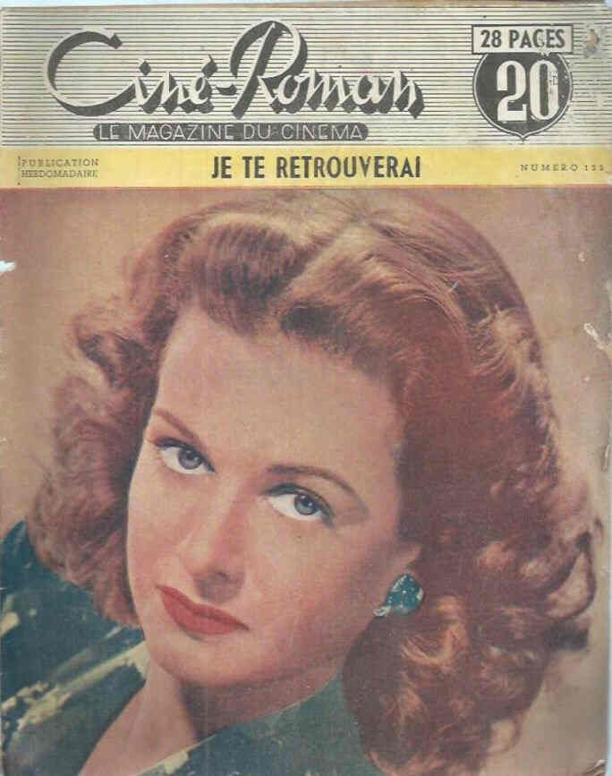 CINE-ROMAN (For France) magazine side cover Issue 133 28 December 1947