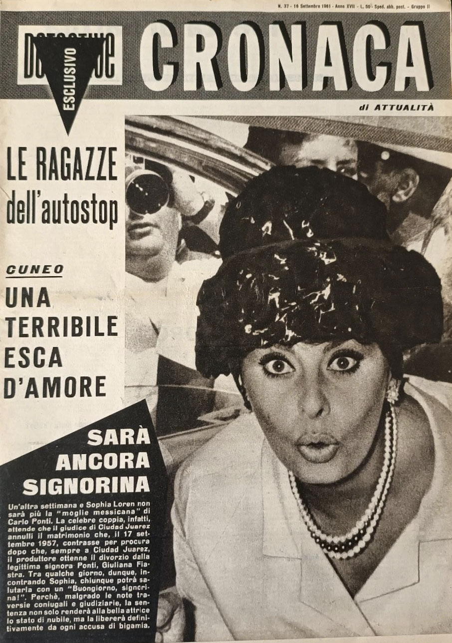 CRONACA magazine side cover Issue 37 16 September 1961
