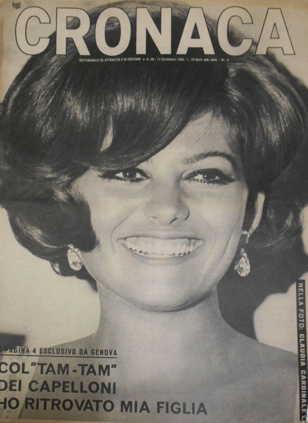 CRONACA magazine side cover Issue 38  September 1966