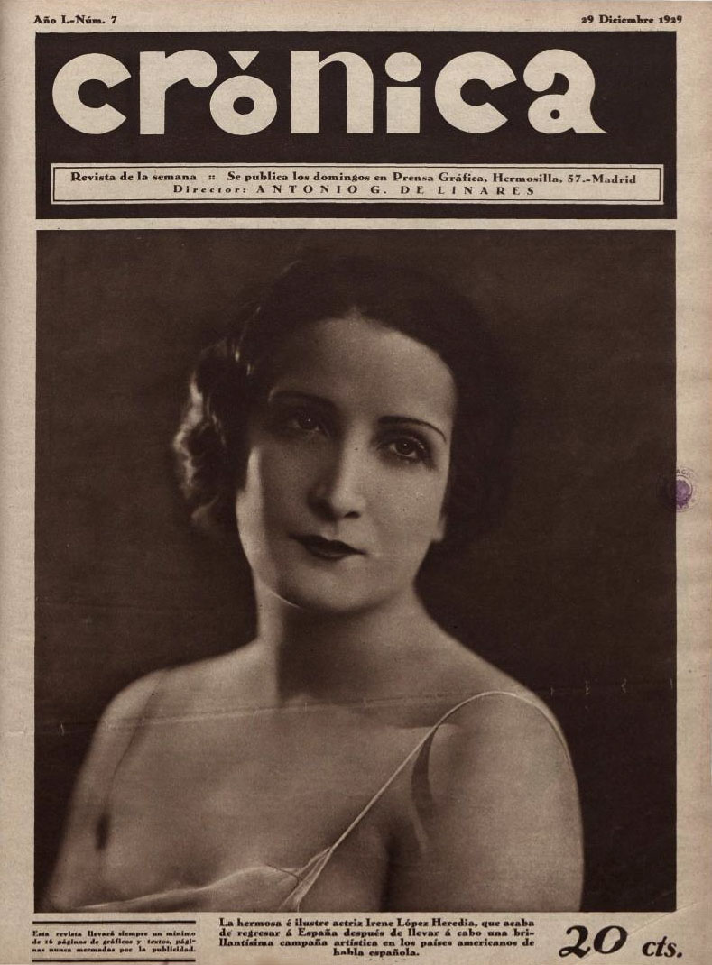 CRONICA magazine side cover Issue 7 29 December 1929