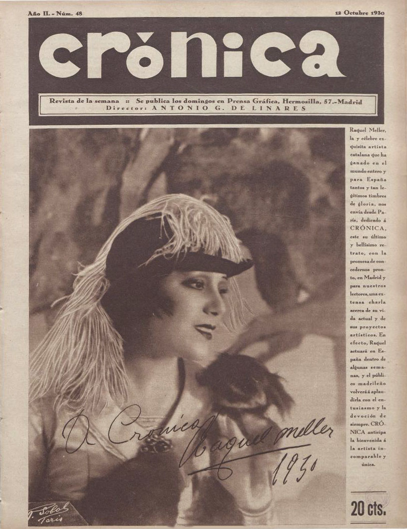 CRONICA magazine side cover Issue 48 12 October 1930