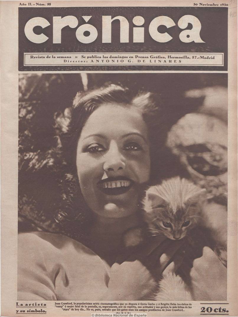 CRONICA magazine side cover Issue 55 30 November 1930