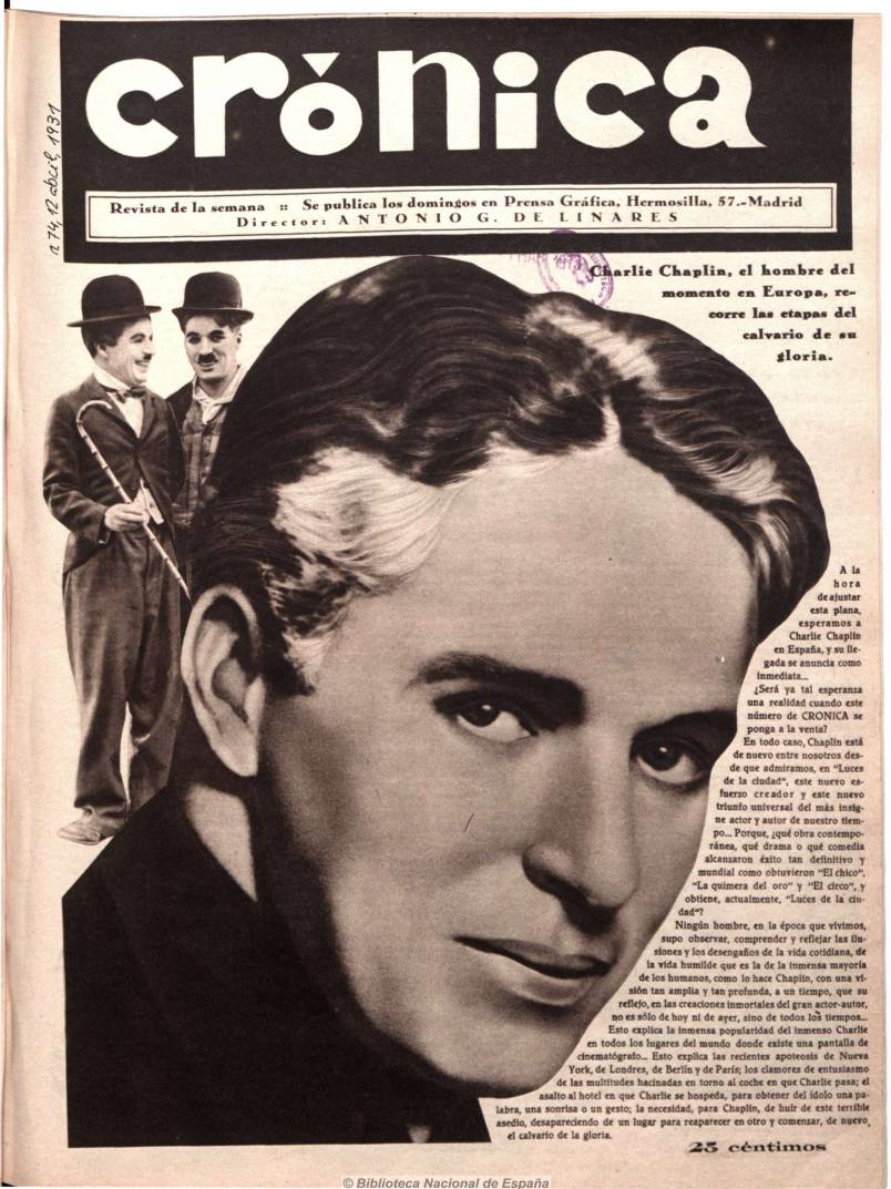 CRONICA magazine side cover Issue 74 12 April 1931